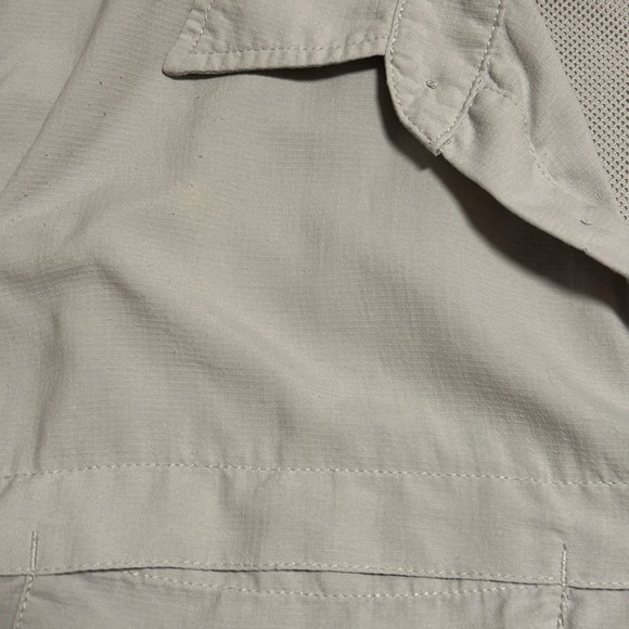 White Sierra Shirt, Men's Size Large Hiking Camp Button Up Short Sleeve Pockets - Picture 15 of 16